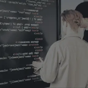 IT consultants and software specialists collaborating on digital transformation strategies