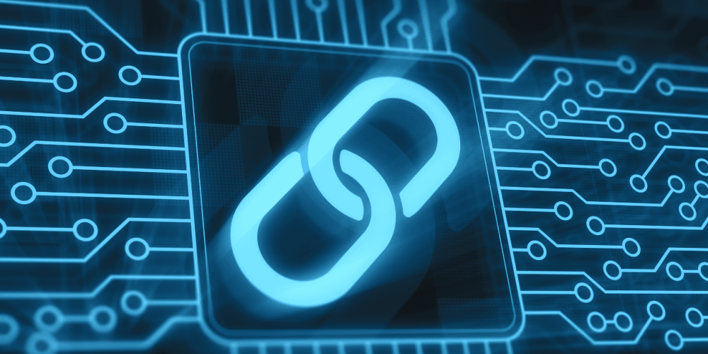 Section highlighting lending market challenges—capital lock, low microfinance penetration, and underdeveloped mortgage markets—above a blue blockchain node graphic.